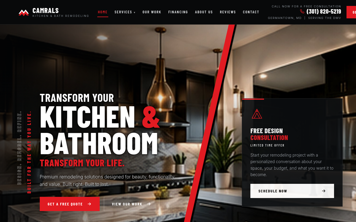 CAMRALS Remodeling website designed by SOSSRANK